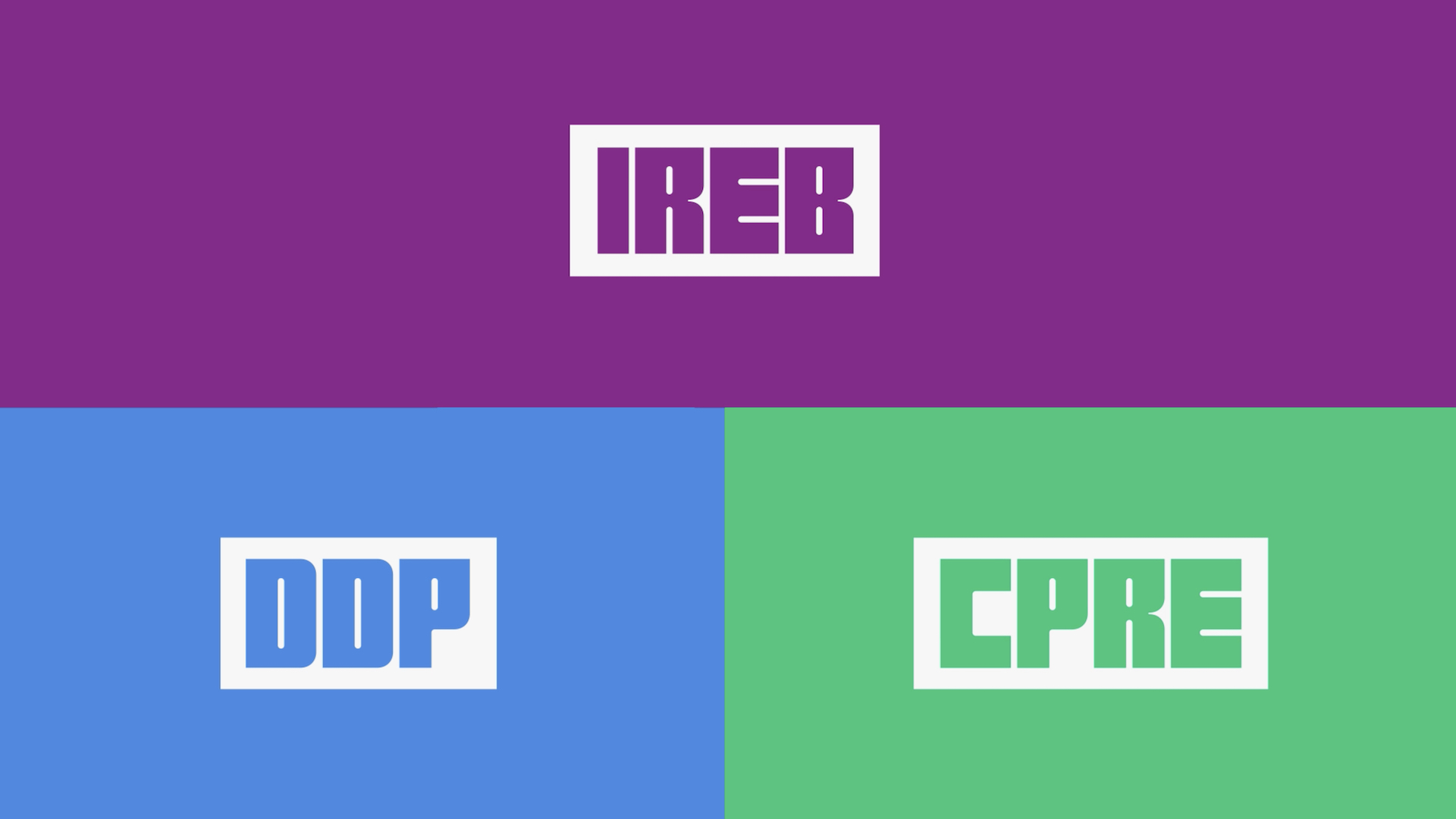 Die neue Logofamilie von IREB. Das Corporate Design wurde, auf Basis der strategischen Definitionen, von der Agentur oppa franz aus Duisburg entwickelt.